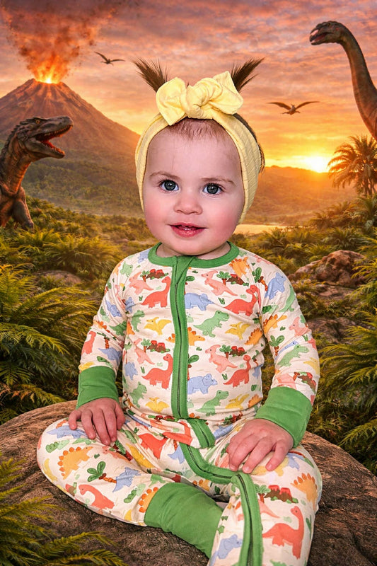 Dino Bamboo Zippy Pajamas