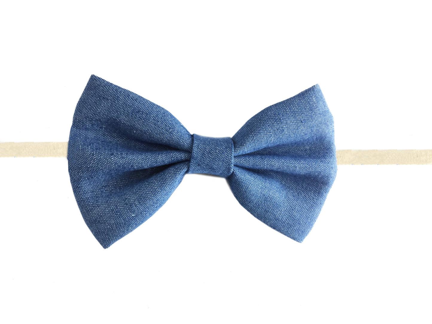 Denim Bow Baby Headband