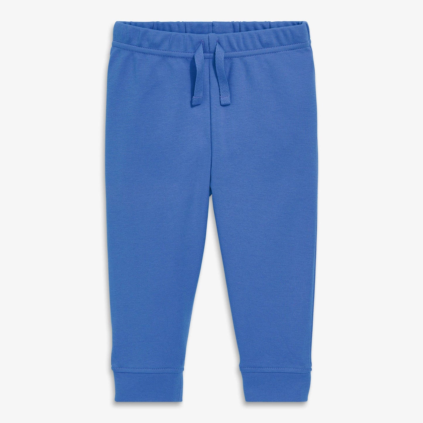 Blue jogger pants on a white background