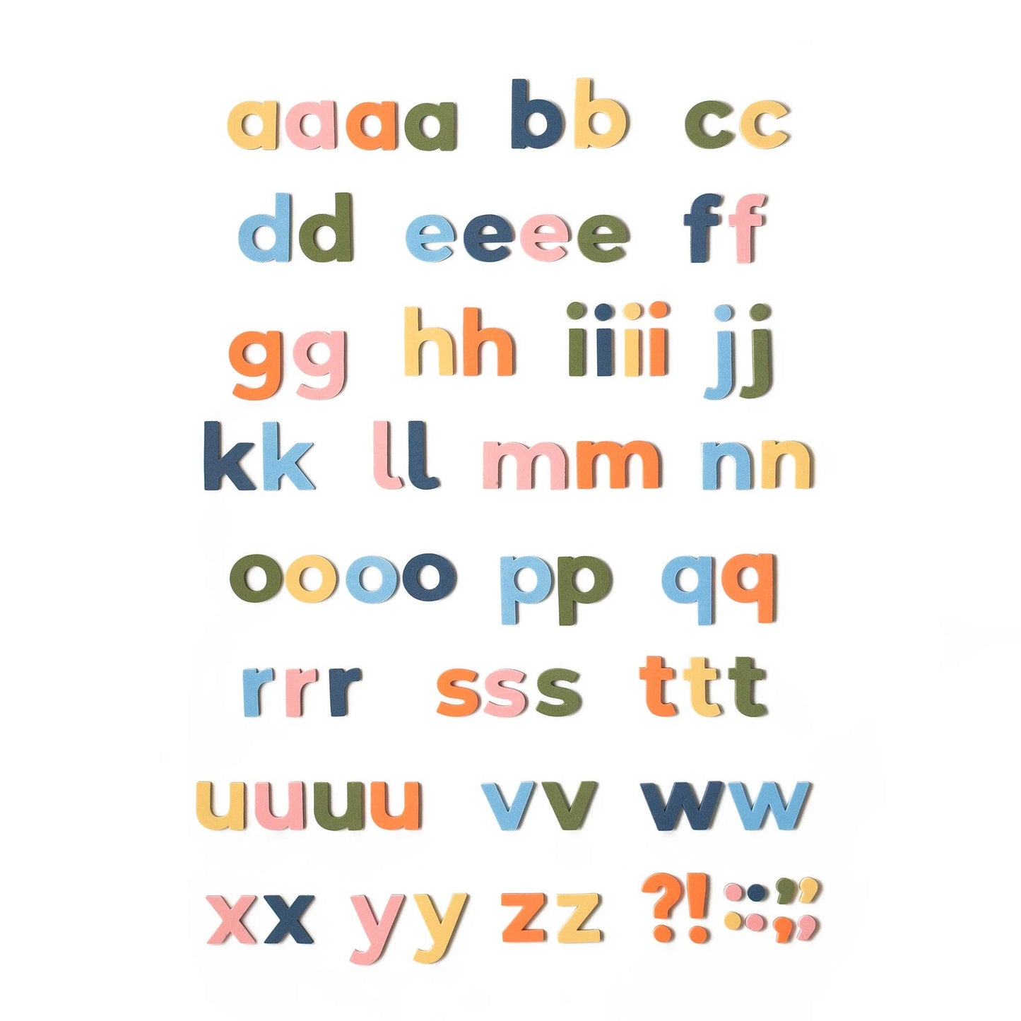 2" Mod Rainbow 75pc Lowercase Magnetic Letters