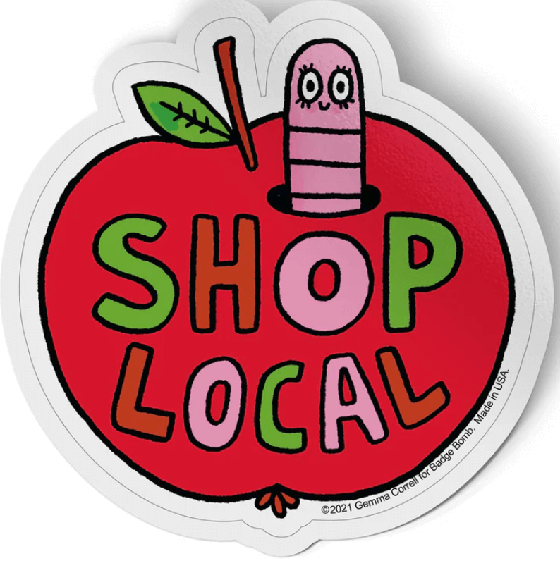 Shop Local Apple Sticker