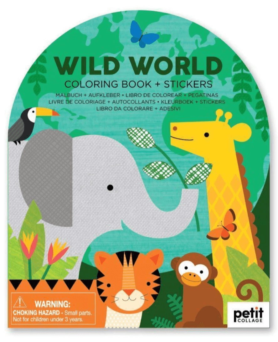 Wild World Coloring Book with Stickers