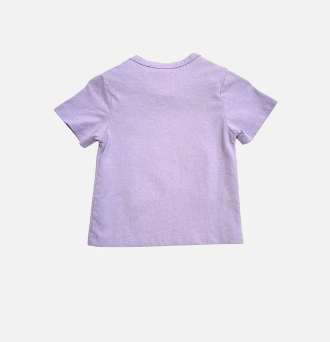 Lavender t-shirt on a white background