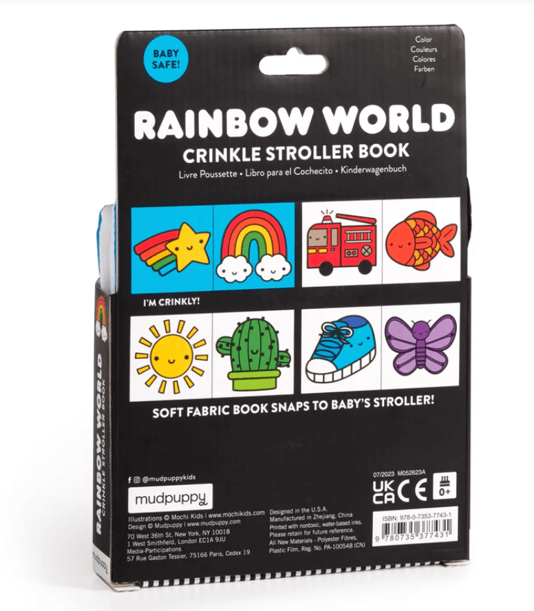 Rainbow World Crinkle Fabric Stroller Book