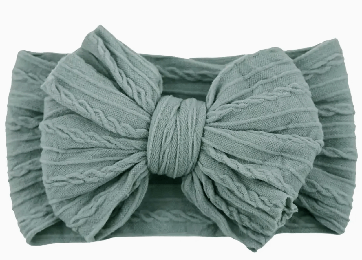 Stretchy Cable Infant Headband Bow