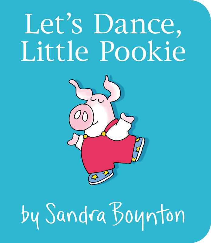 Book cover of 'Let's Dance, Little Pookie' with a cartoon pig character on a blue background.