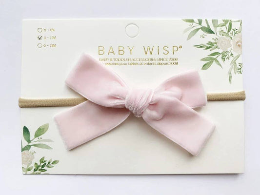 Velvet Hand Tied Infant Bow Headband