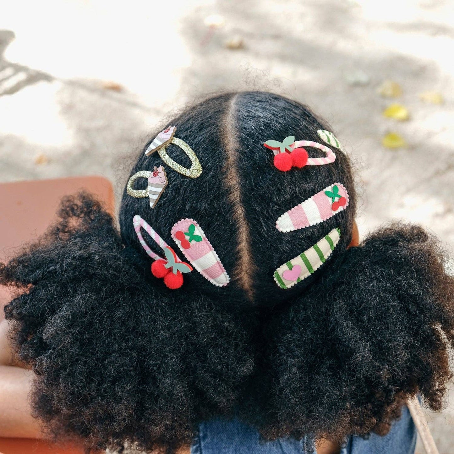 Cherry Kiss Stripey Clips