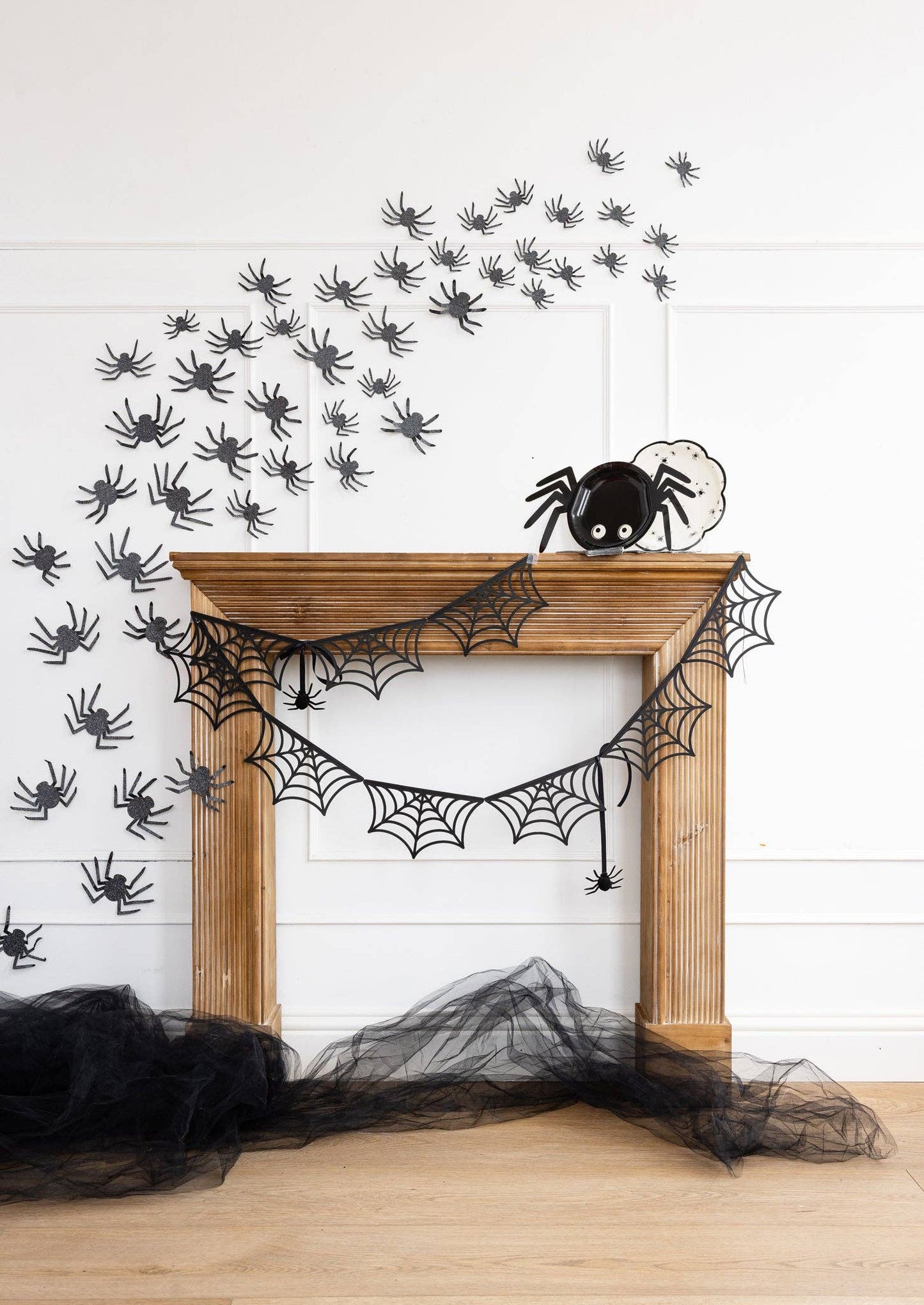 Glittered Spiders Wall Decor