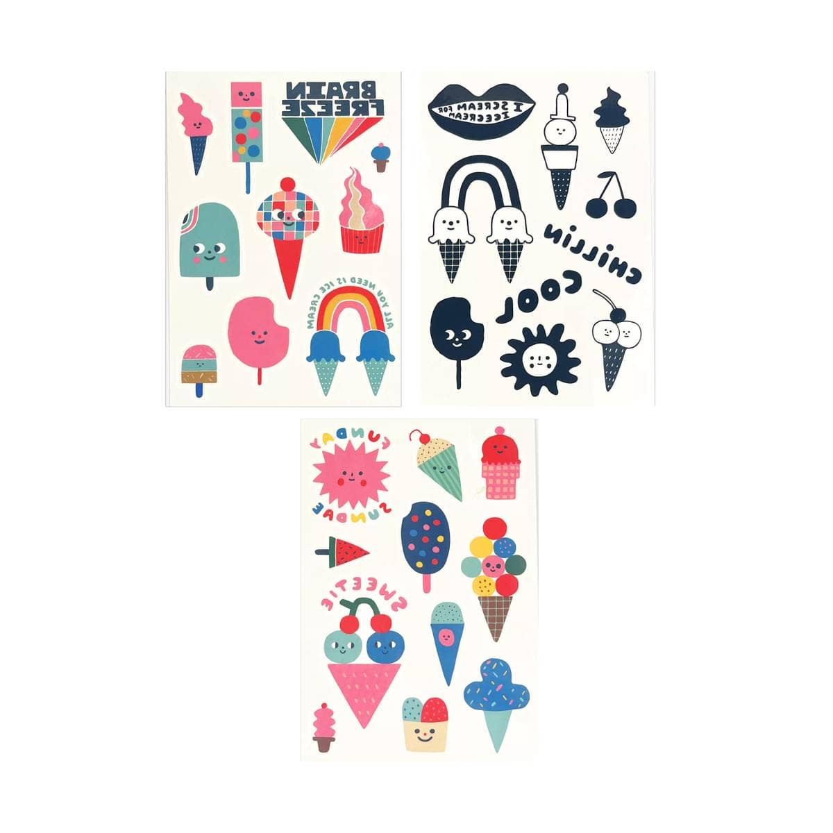 Ice Cream Party Temporary Tattoos