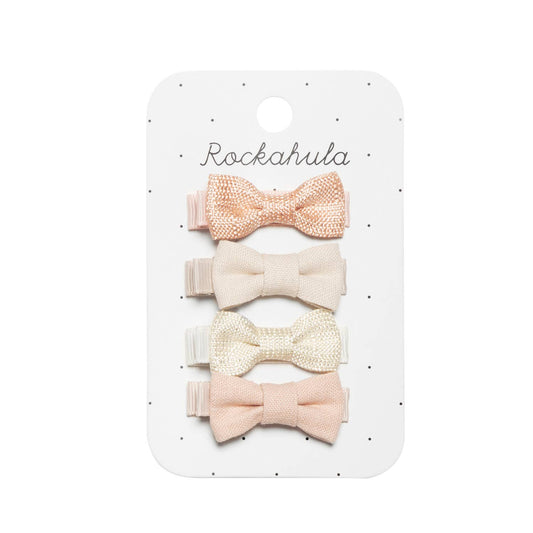 Linen Mini Bow Clips
