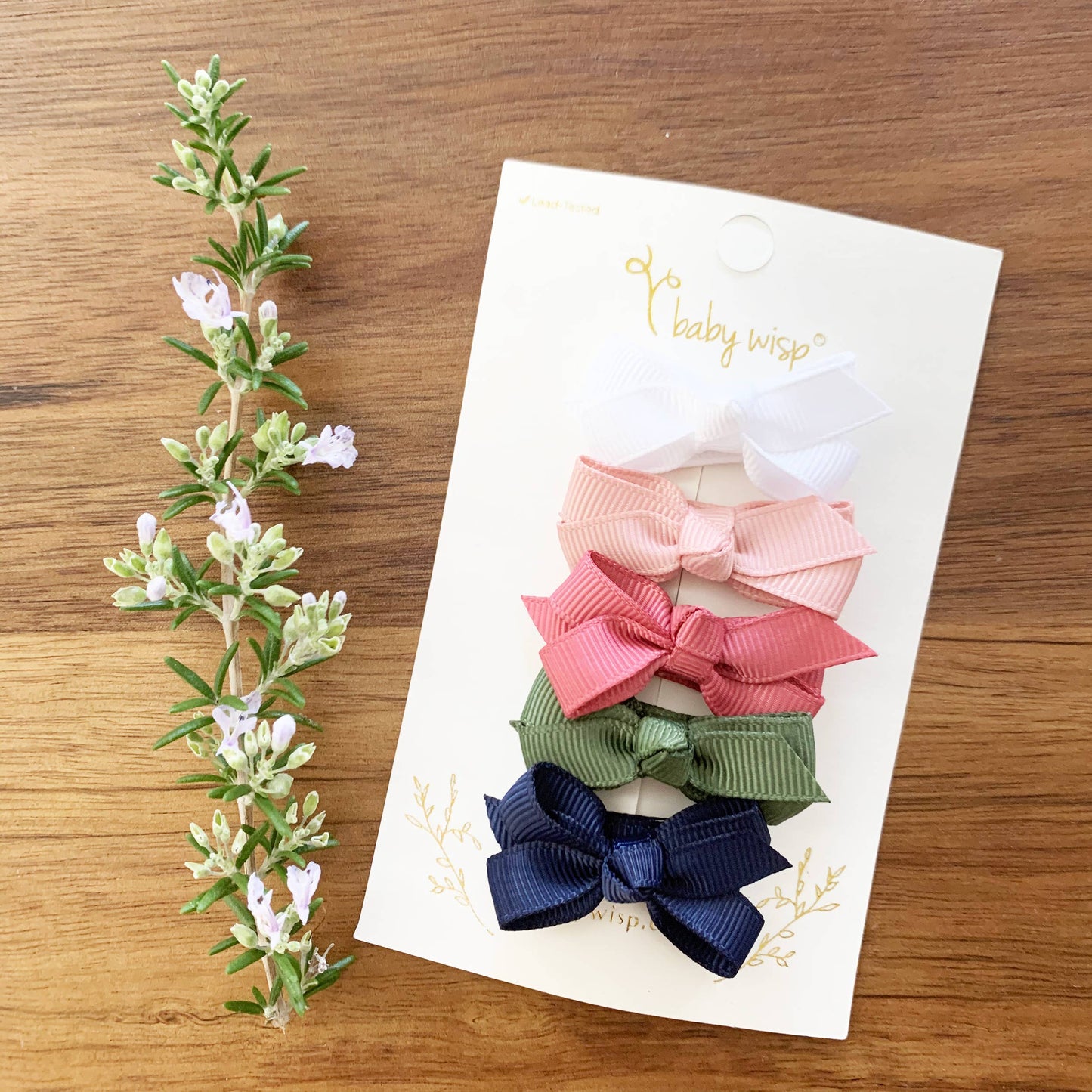 Juniper- 5 Grosgrain Bows Snap Clips