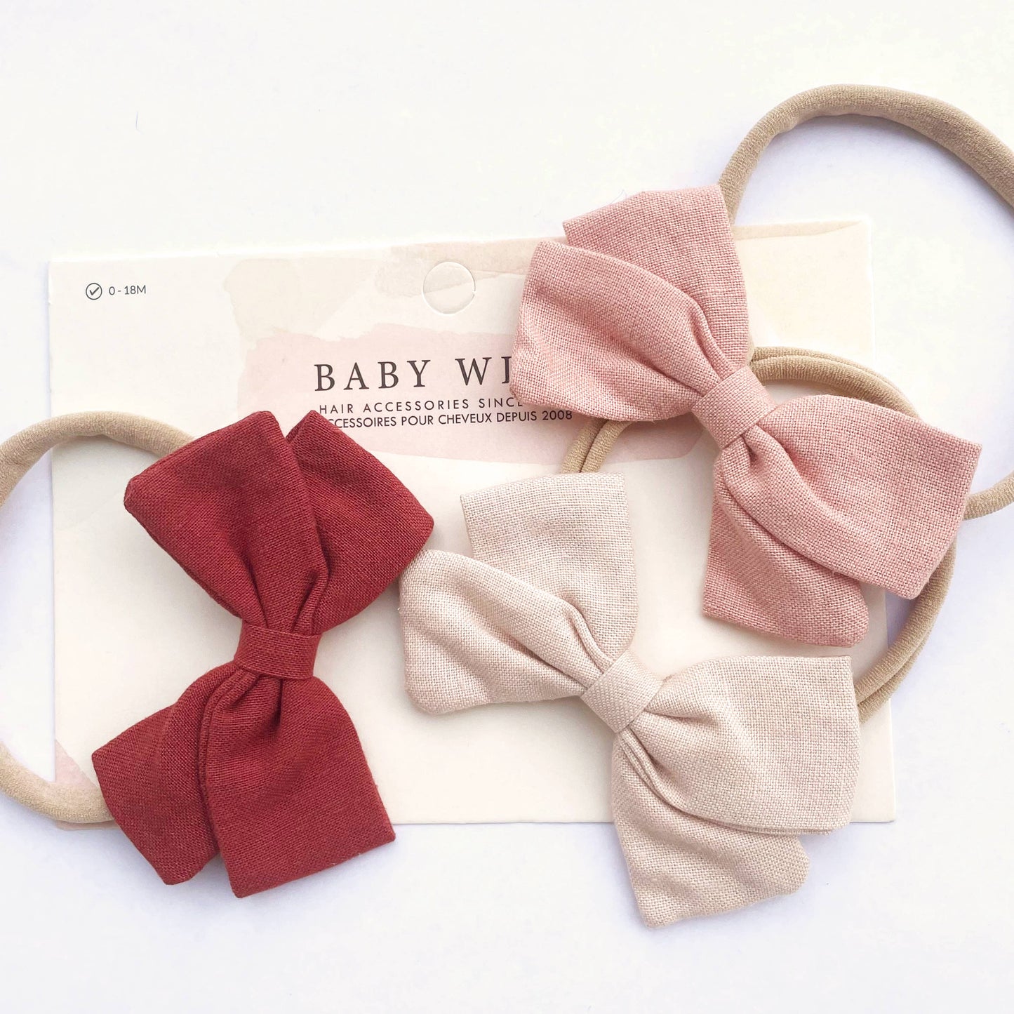 Emma Linen Fabric Bow Soft Headband