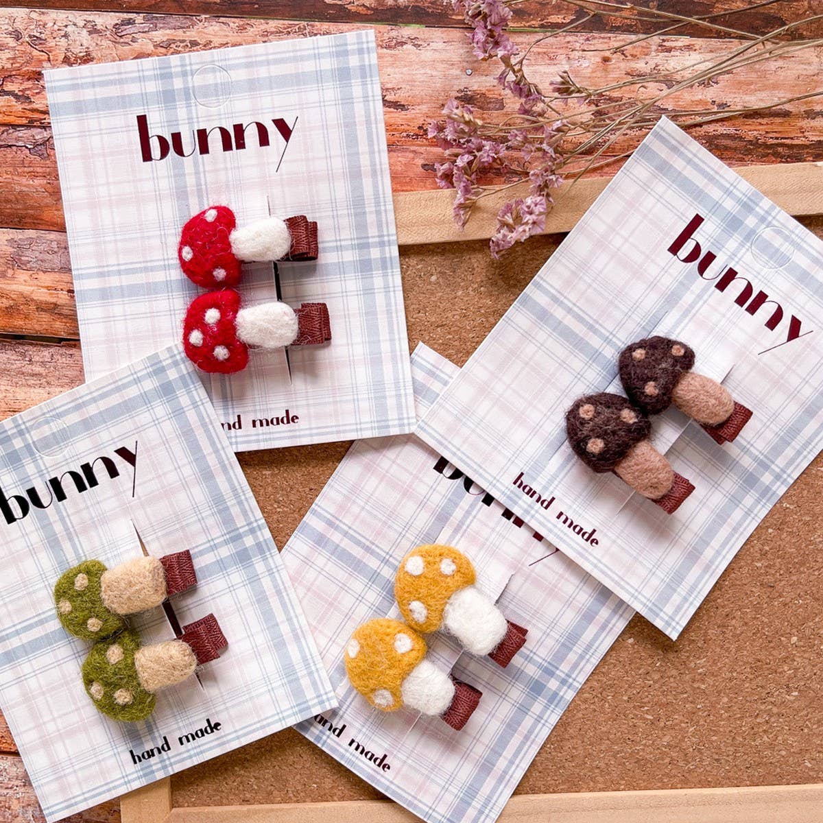 Mushroom Wool Felt Clip