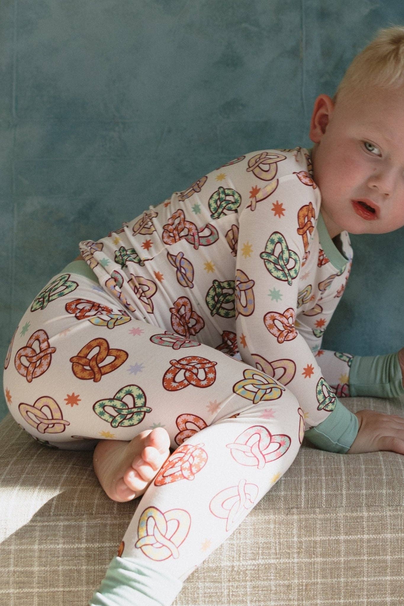 Colorful Pretzel Pajama Two Piece Set