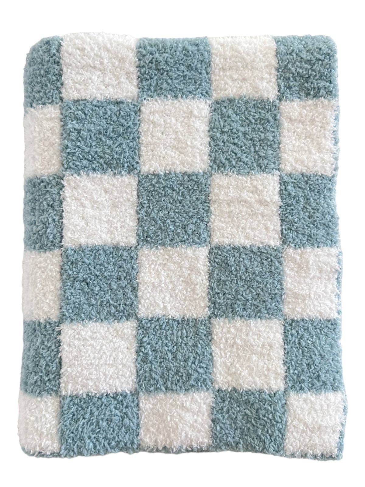 Blue Checkerboard Phufy® Bliss Mini Blanket