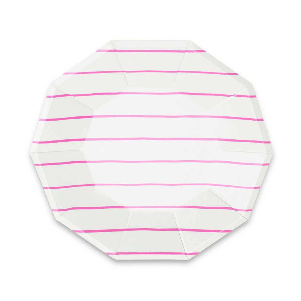 Frenchie Striped Small Plates - 8 Pk.