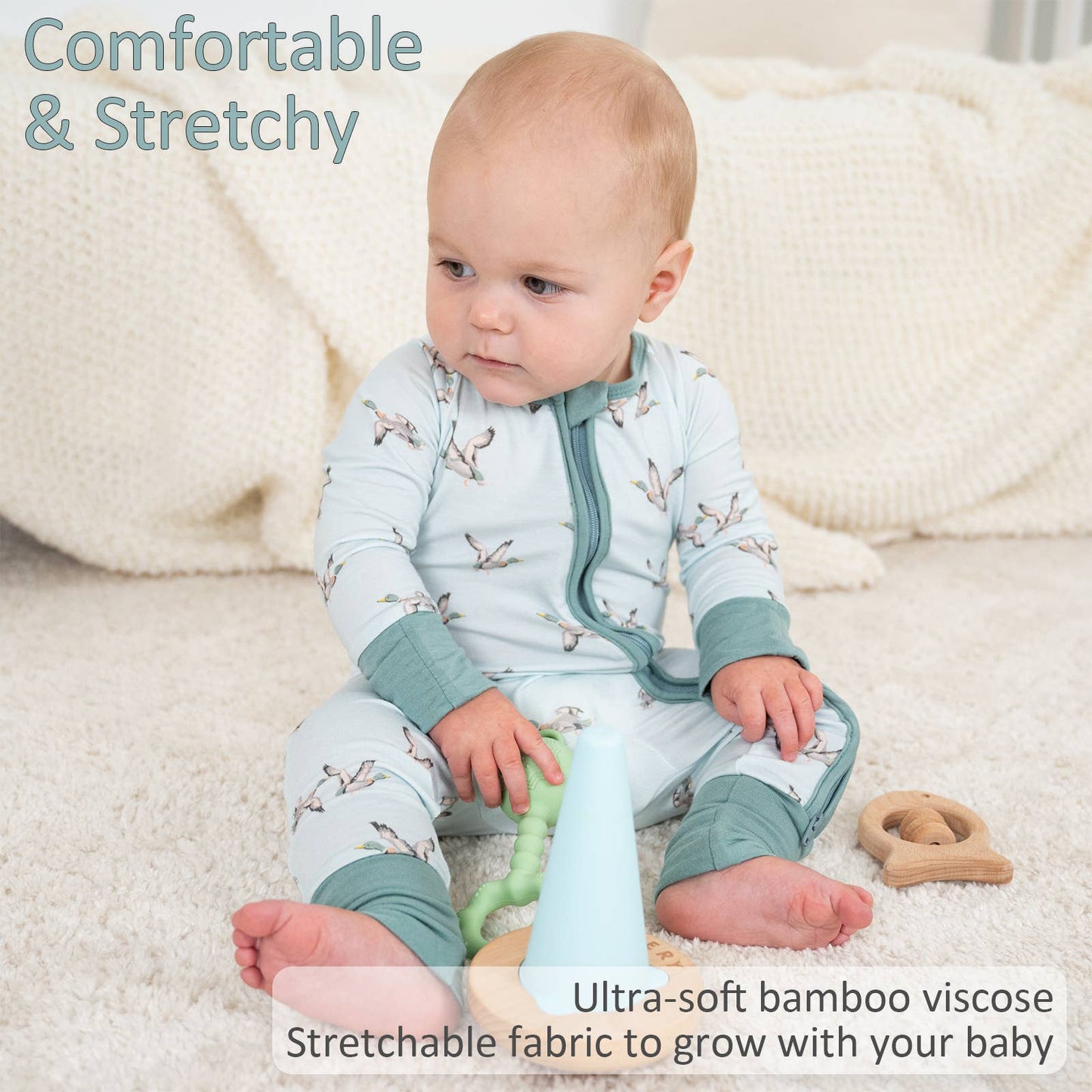 Quackin'up Mallard Duck Baby Bamboo Pajamas