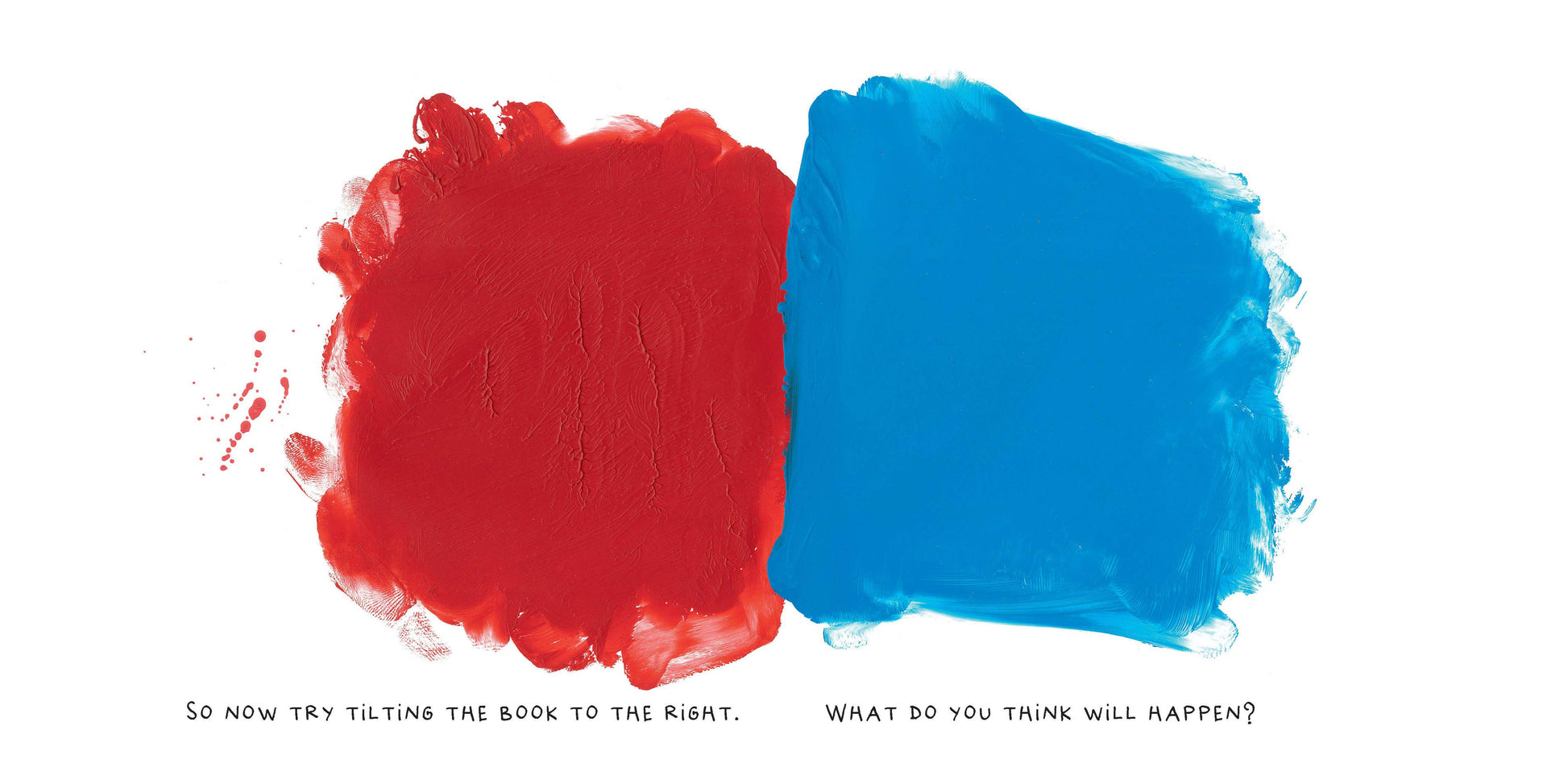 Red and blue color swatches on a white background with text.