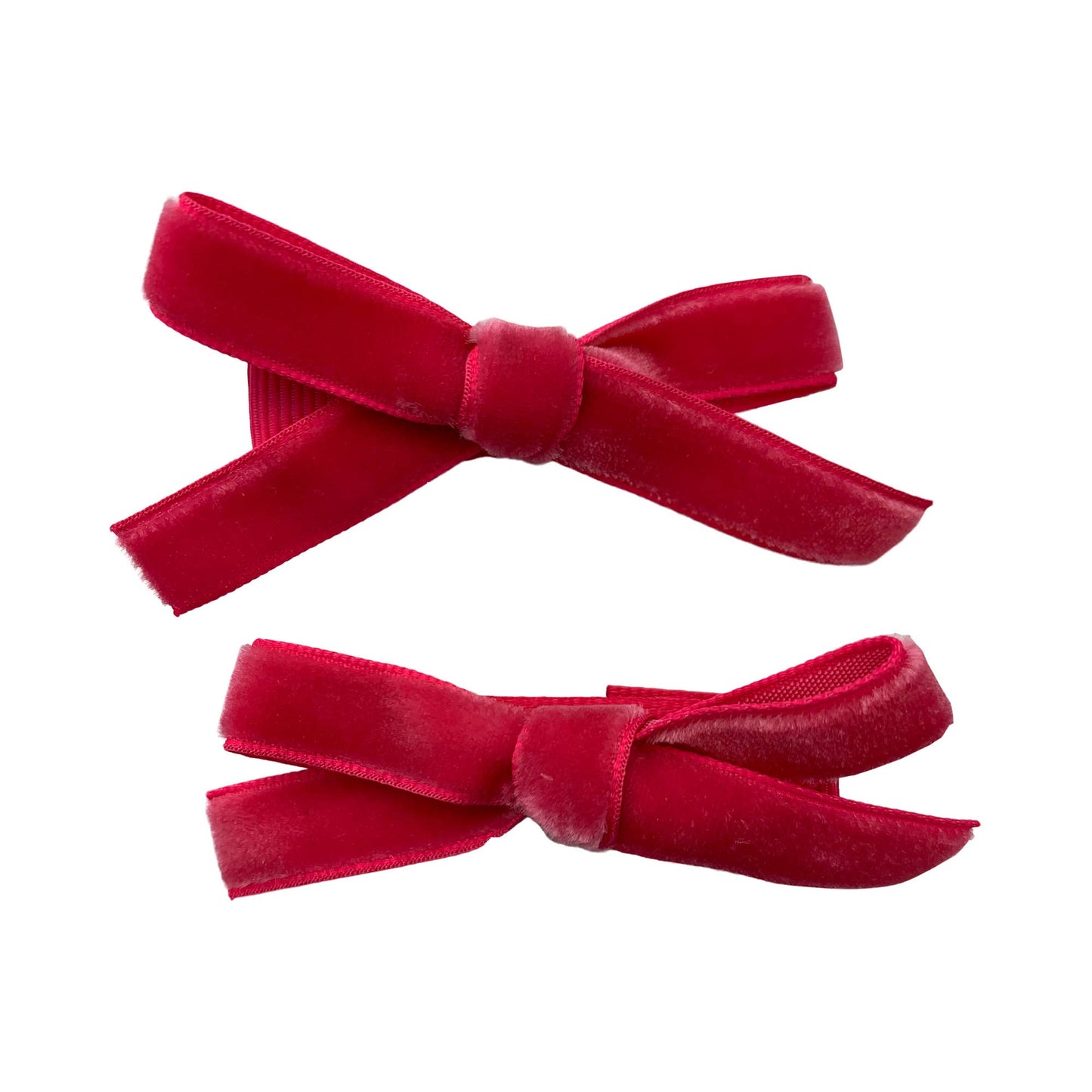 Velvet Pigtail Alligator Hair Clip Bows
