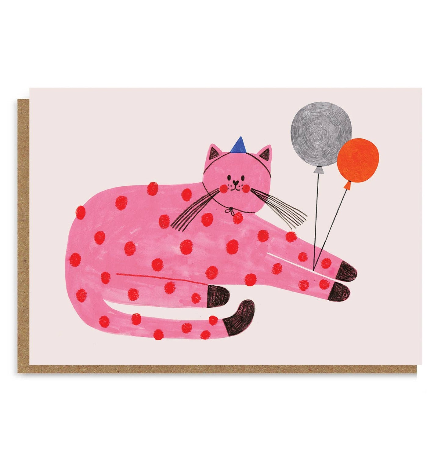 Pink Cat Greeting Card