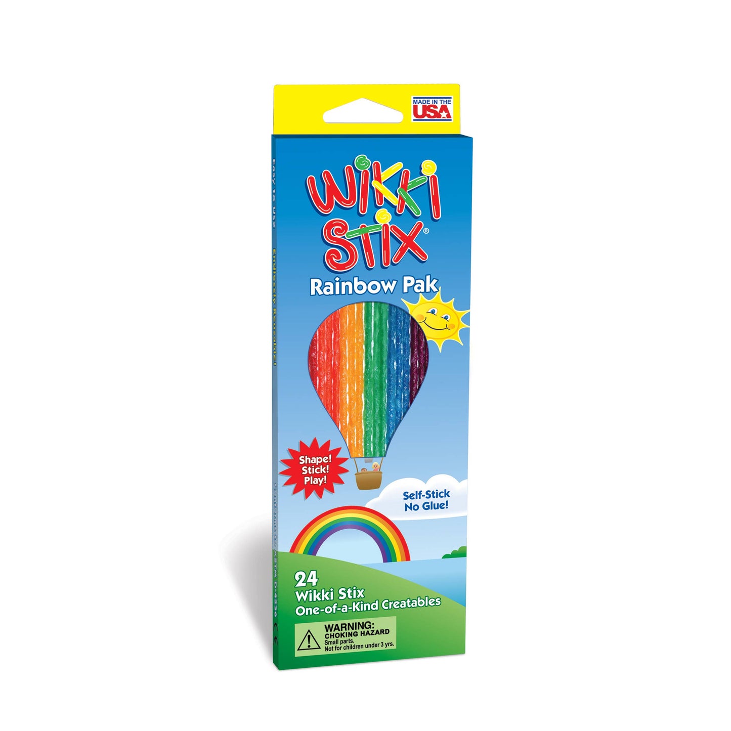 Packaging of Wikki Stix Rainbow Pak on a white background