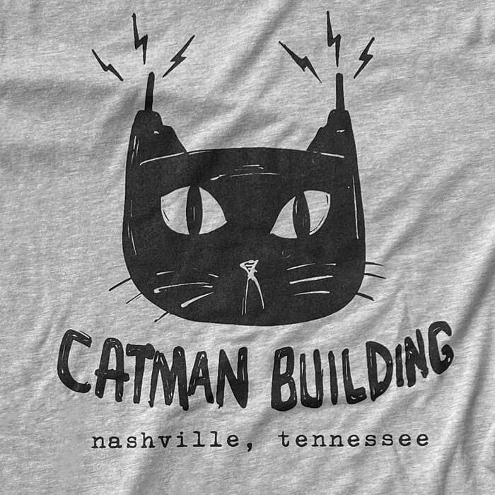 Catman Building Adult T-Shirt