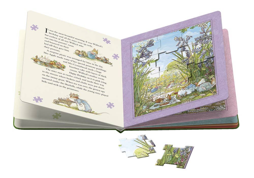 Children's book with a puzzle on a white background