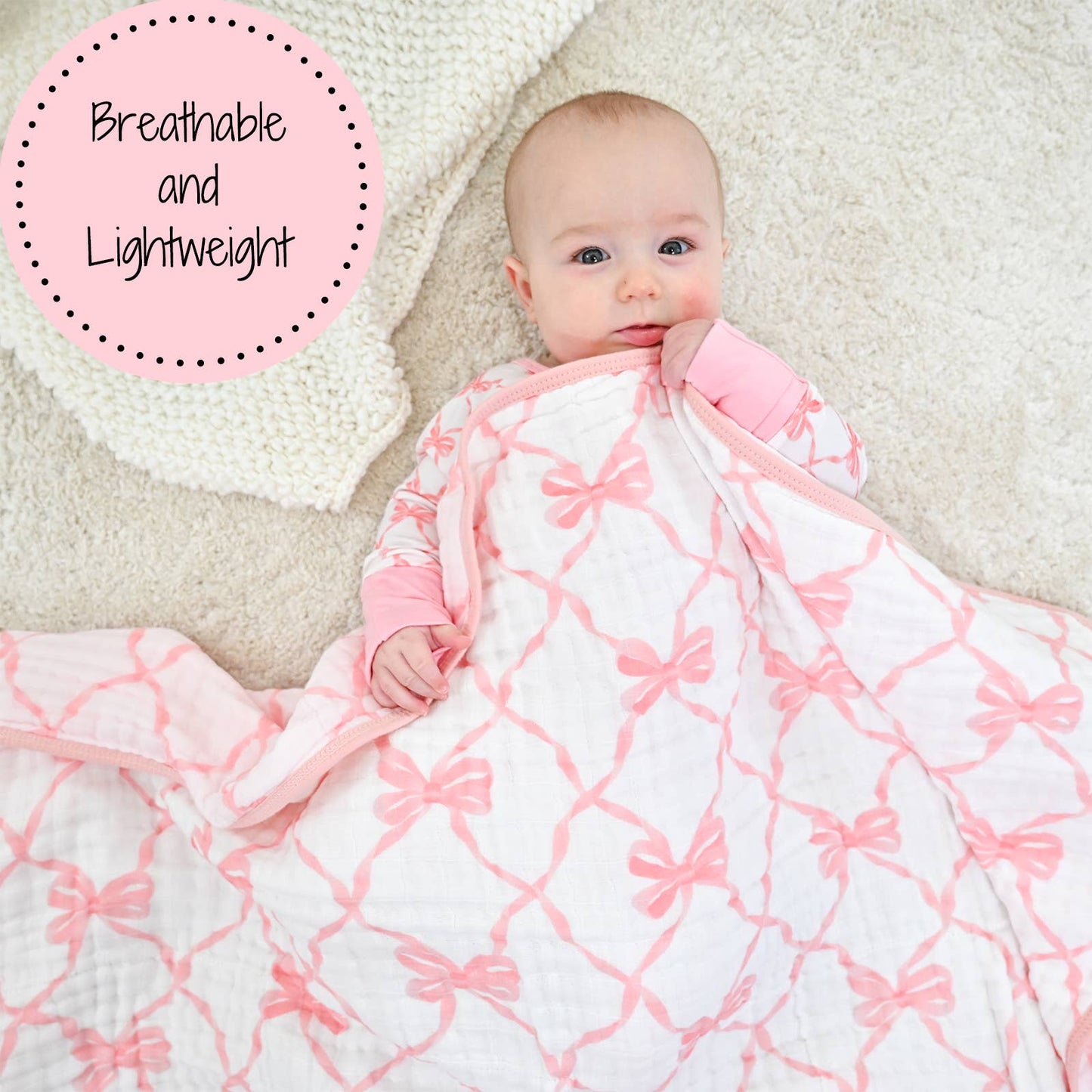Beautiful Bows Muslin Blanket