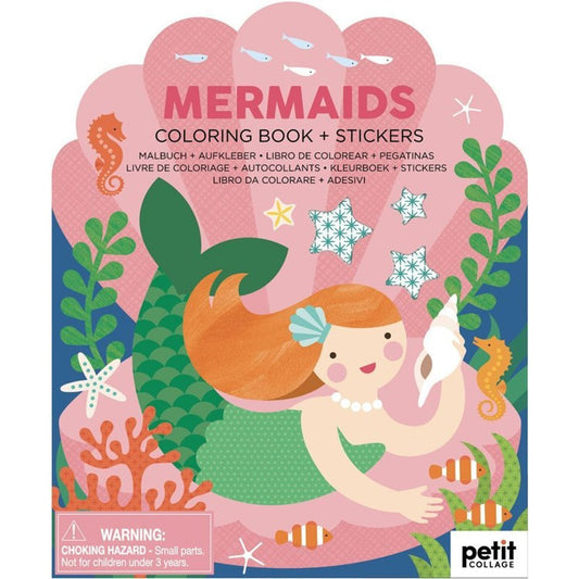 Coloring Book with Stickers Mermaids (Petit Collage)