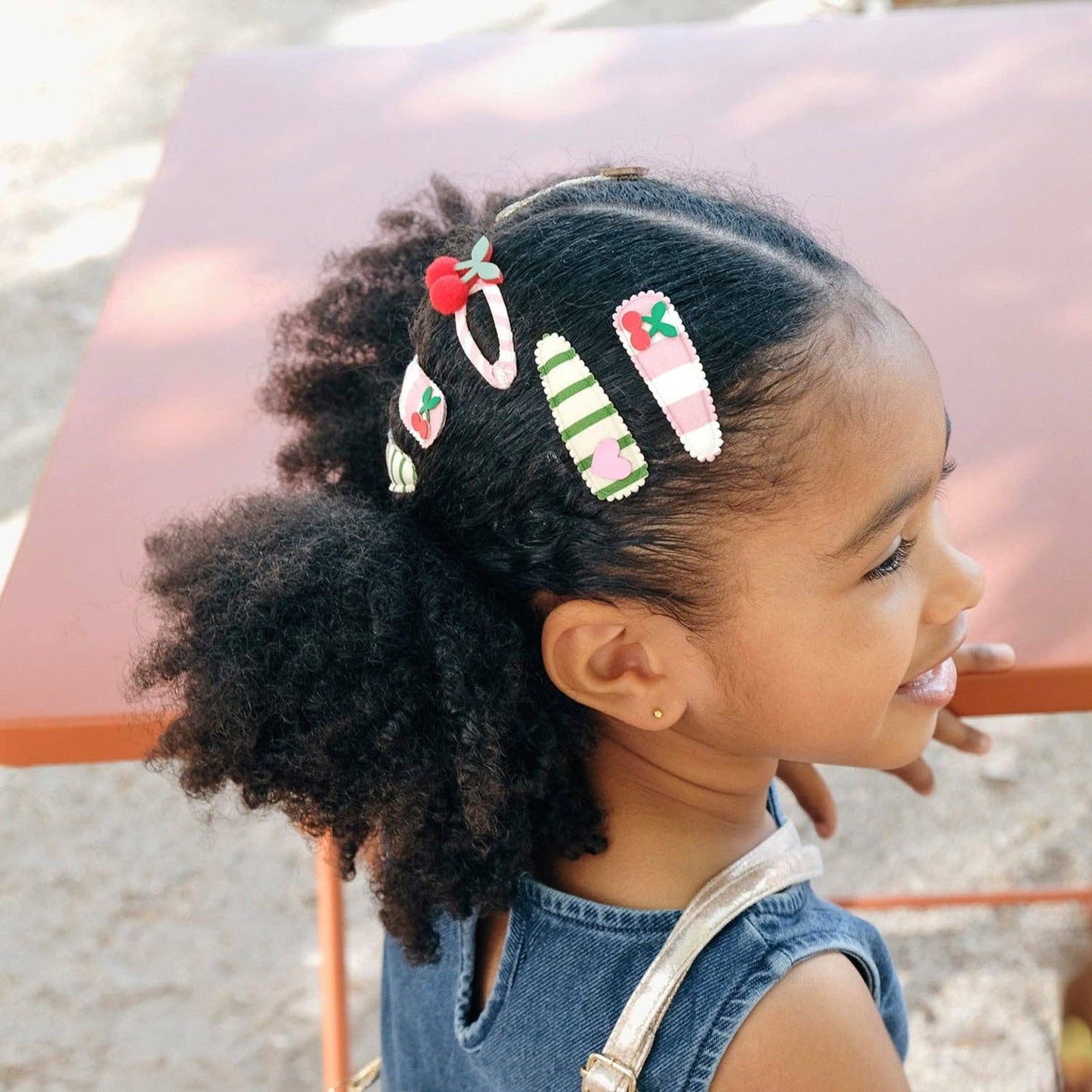 Cherry Kiss Stripey Clips