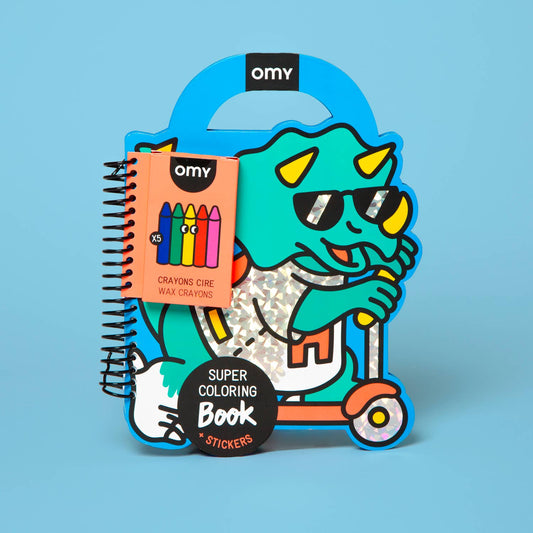 Dino Super Coloring and Sticker Book