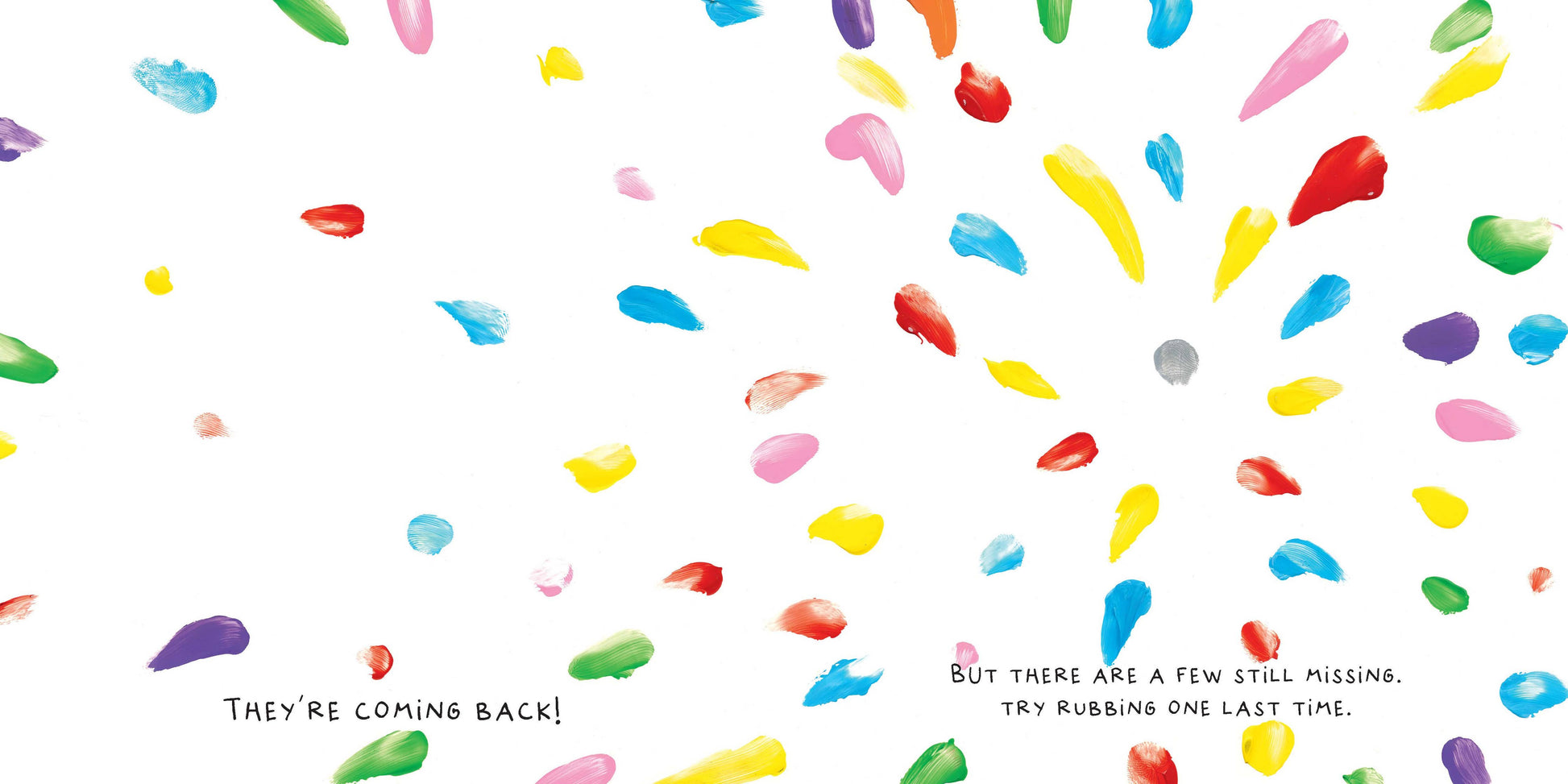 Colorful abstract pattern with text on a white background