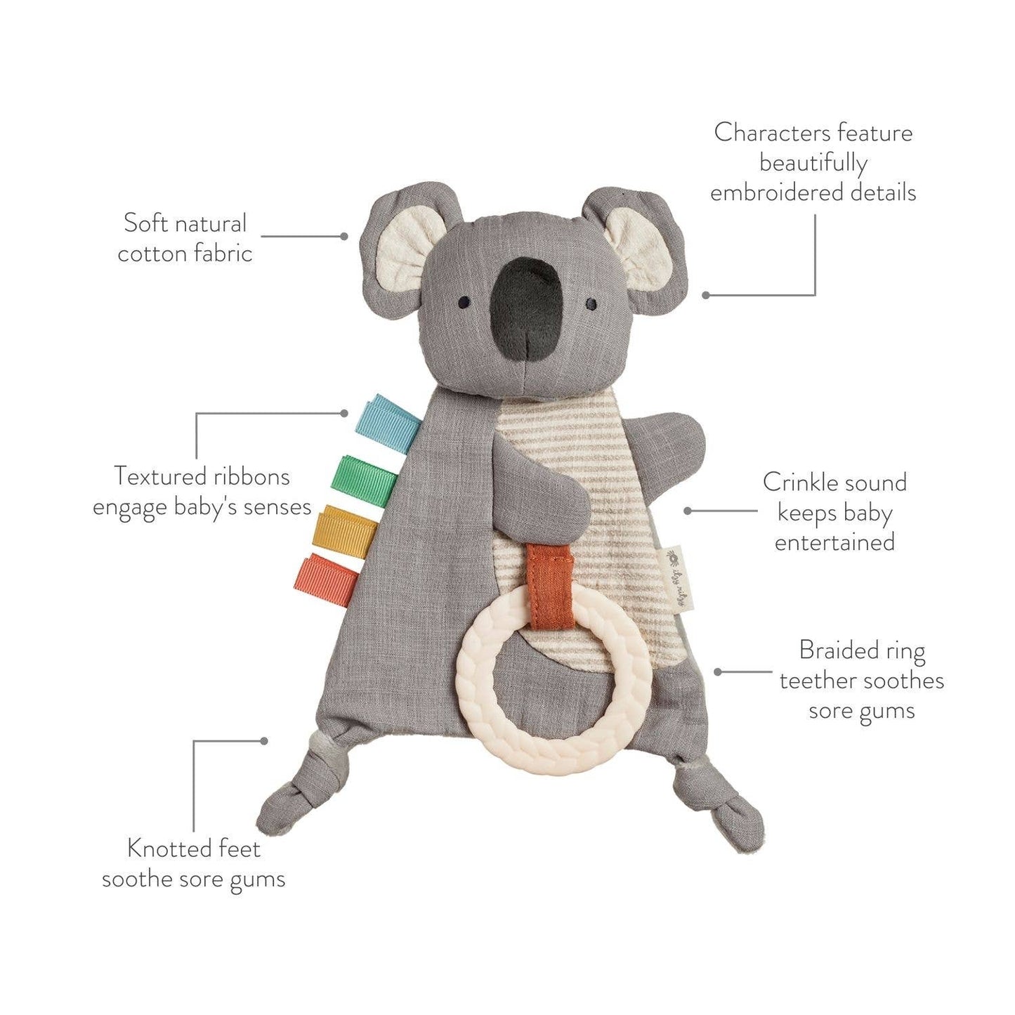 Dino Crinkle Toy with Teether
