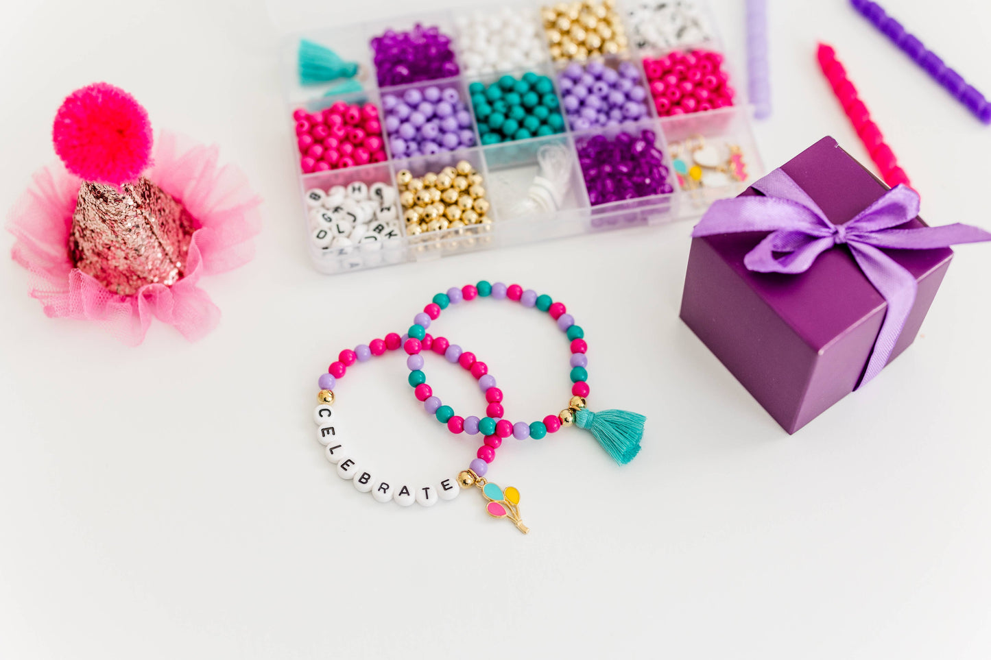 Birthday Wishes DIY Stretchy Bracelet Craft Kit Gift