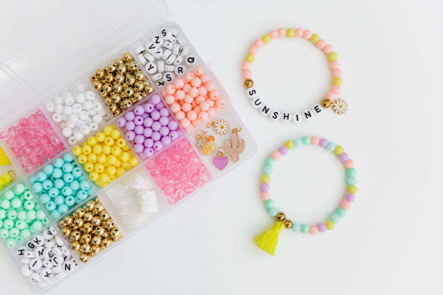 Sunshine City DIY Stretchy Bracelet Craft Kit, Summer Craft 