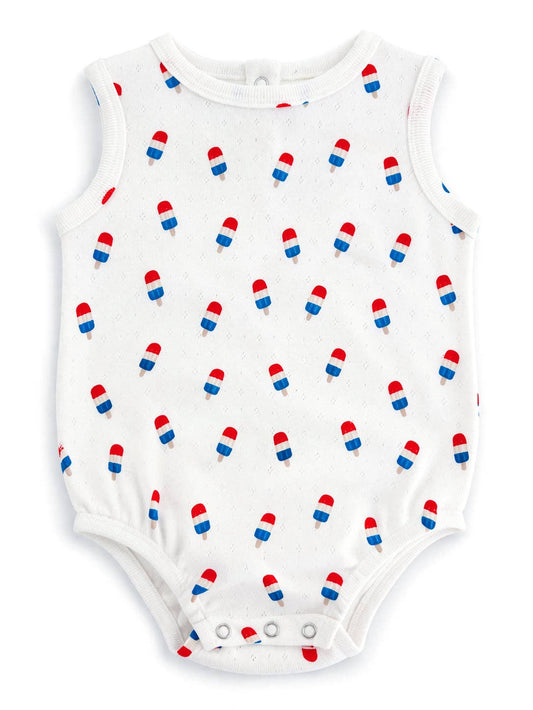 Popsicle Organic Pointelle Dune Bubble Onesie