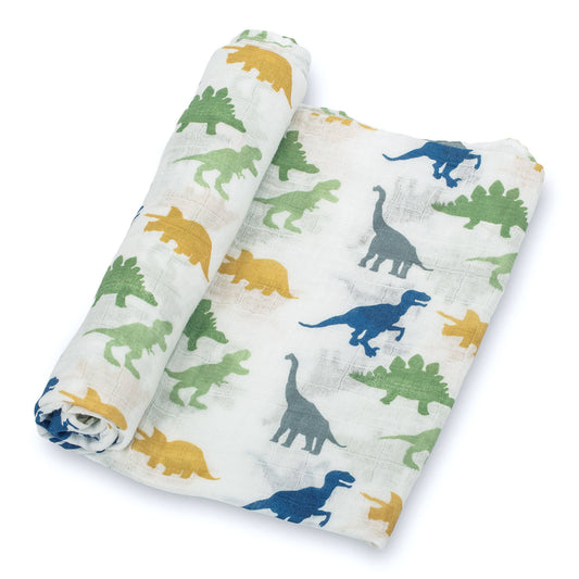Rawr-Some Dino Muslin Swaddle Blanket