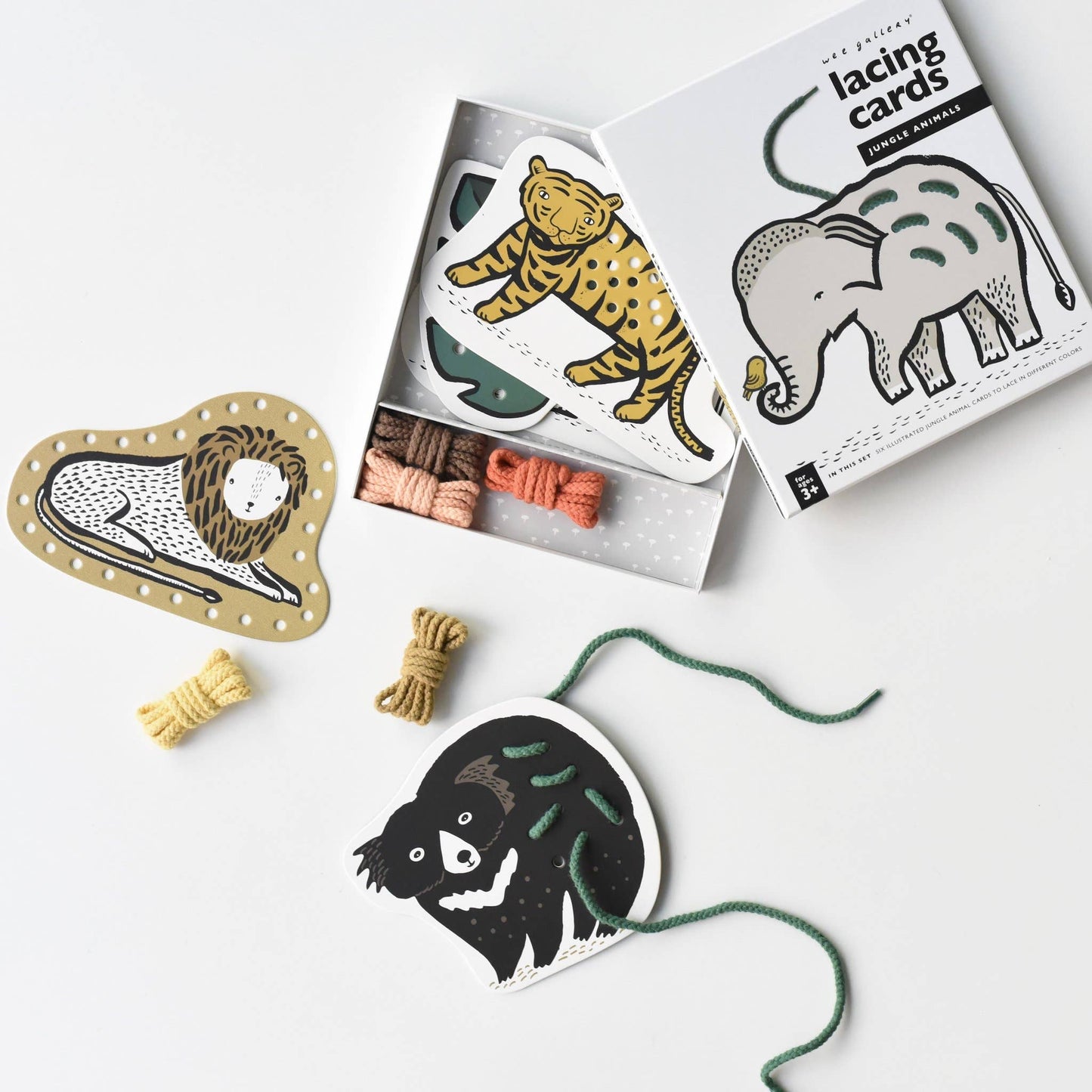 Jungle Animals- Lacing Cards