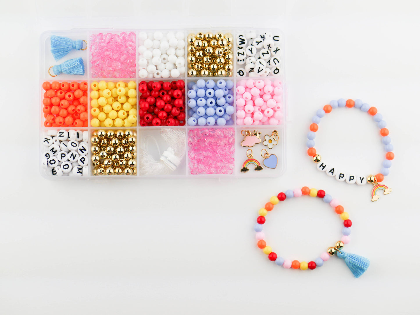 Color My World Rainbow DIY Stretchy Bracelet Craft Kit