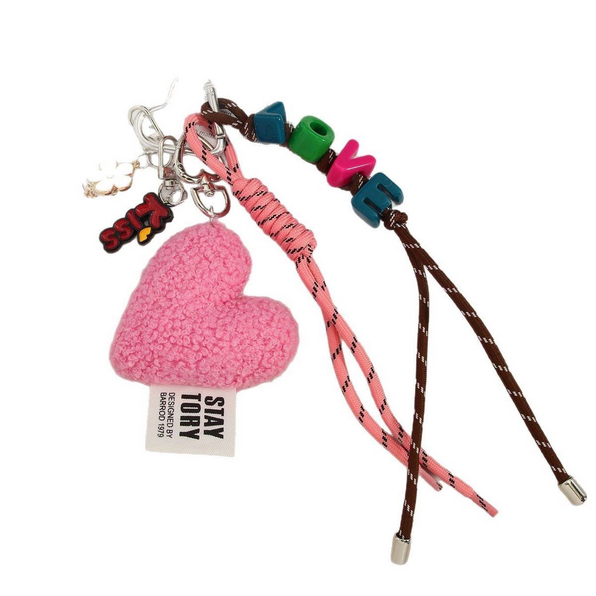 Pink Plush Heart LOVE Bag Charm