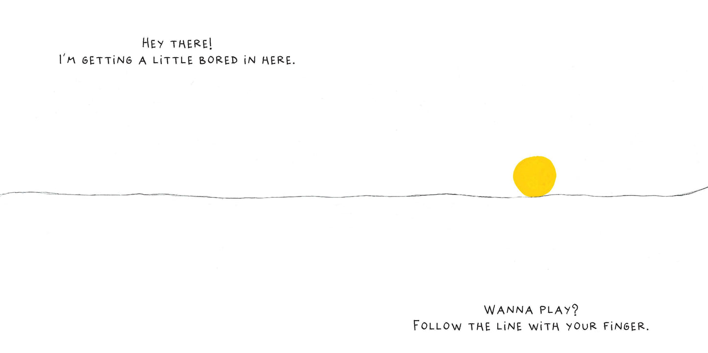 Sunny day illustration with a yellow sun and text inviting interaction.