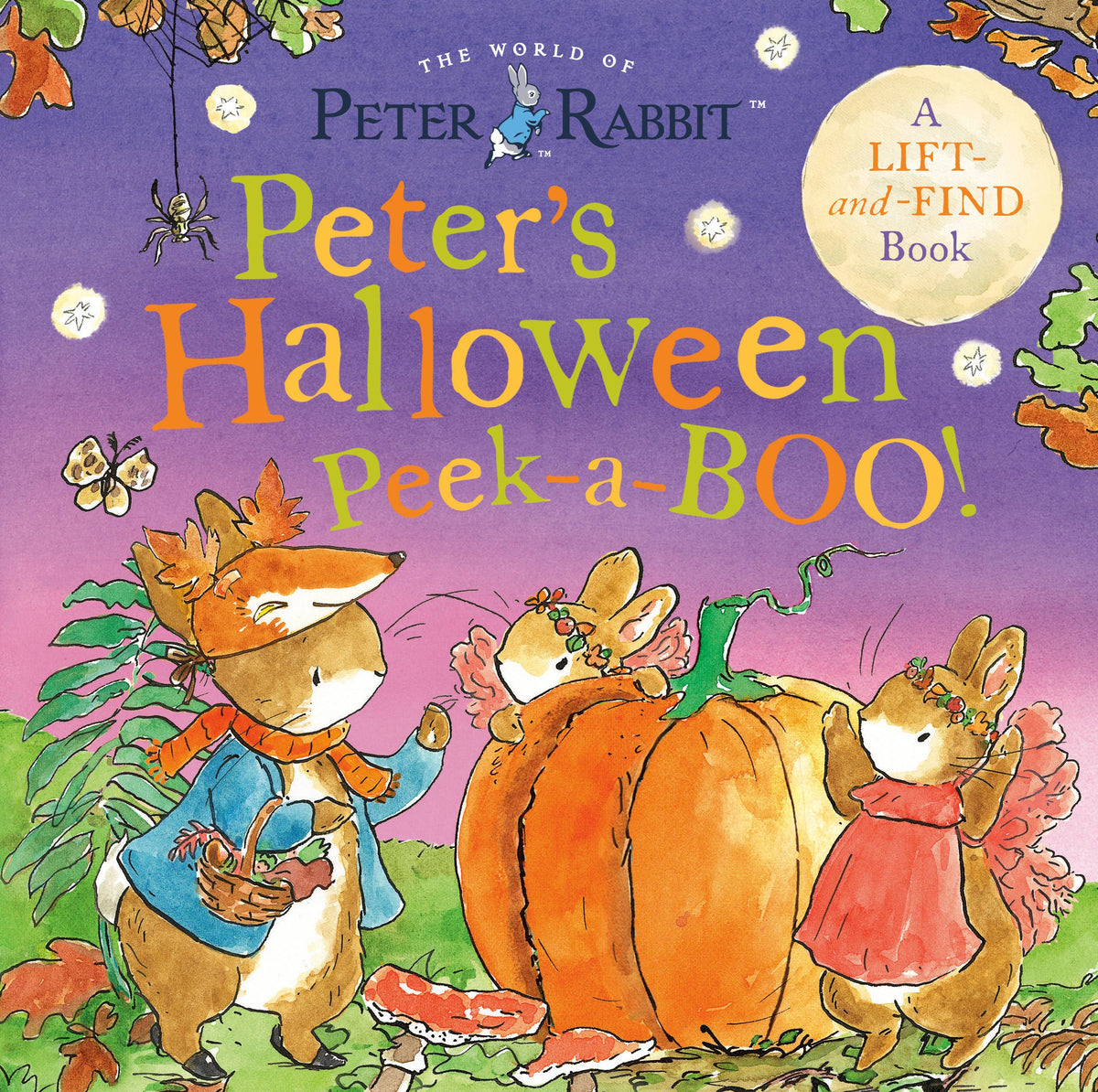 Book cover of 'Peter's Halloween Peek-a-Boo!' featuring characters from 'The World of Peter Rabbit'.