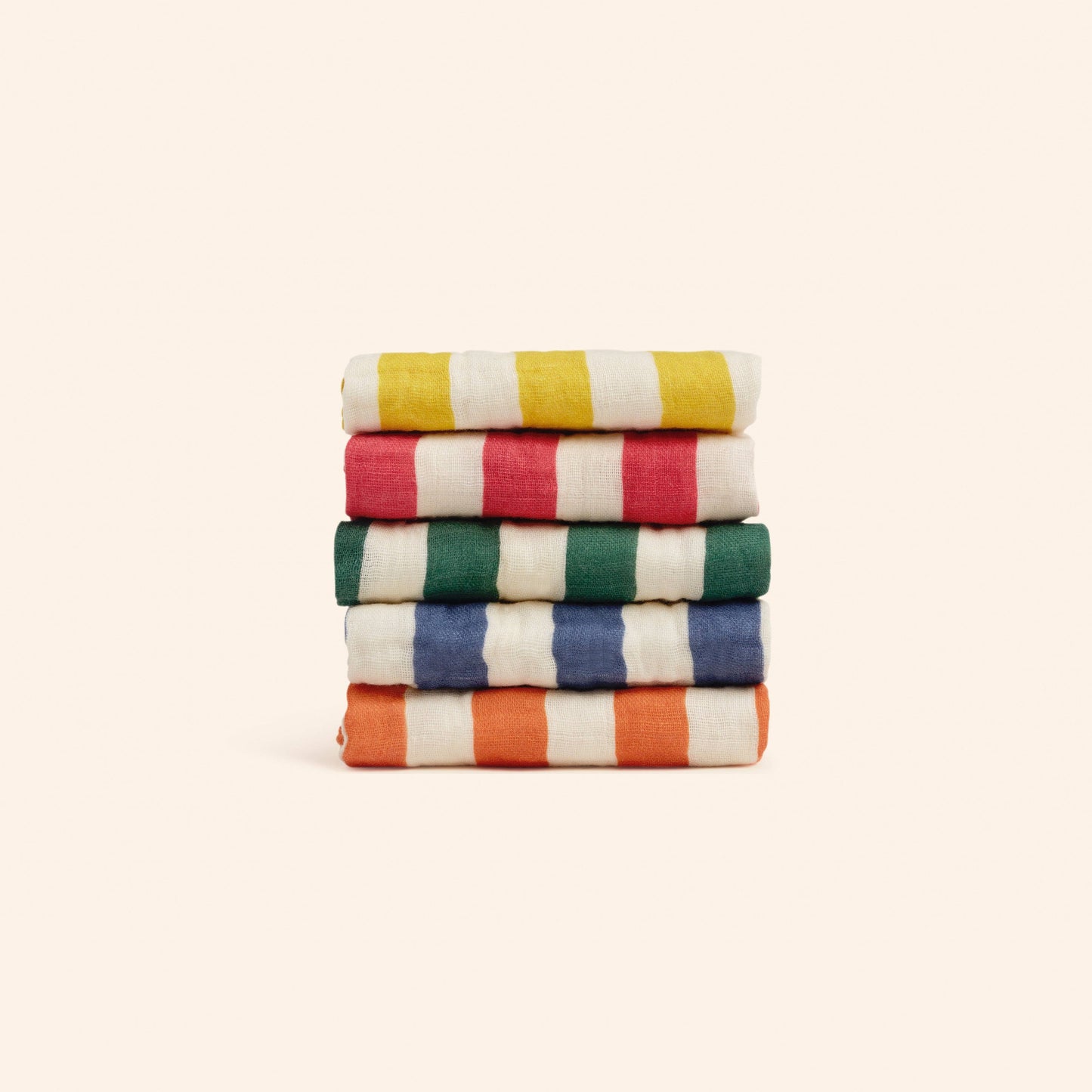 Stripe Wash Cloths- Five Pack Organic Cotton