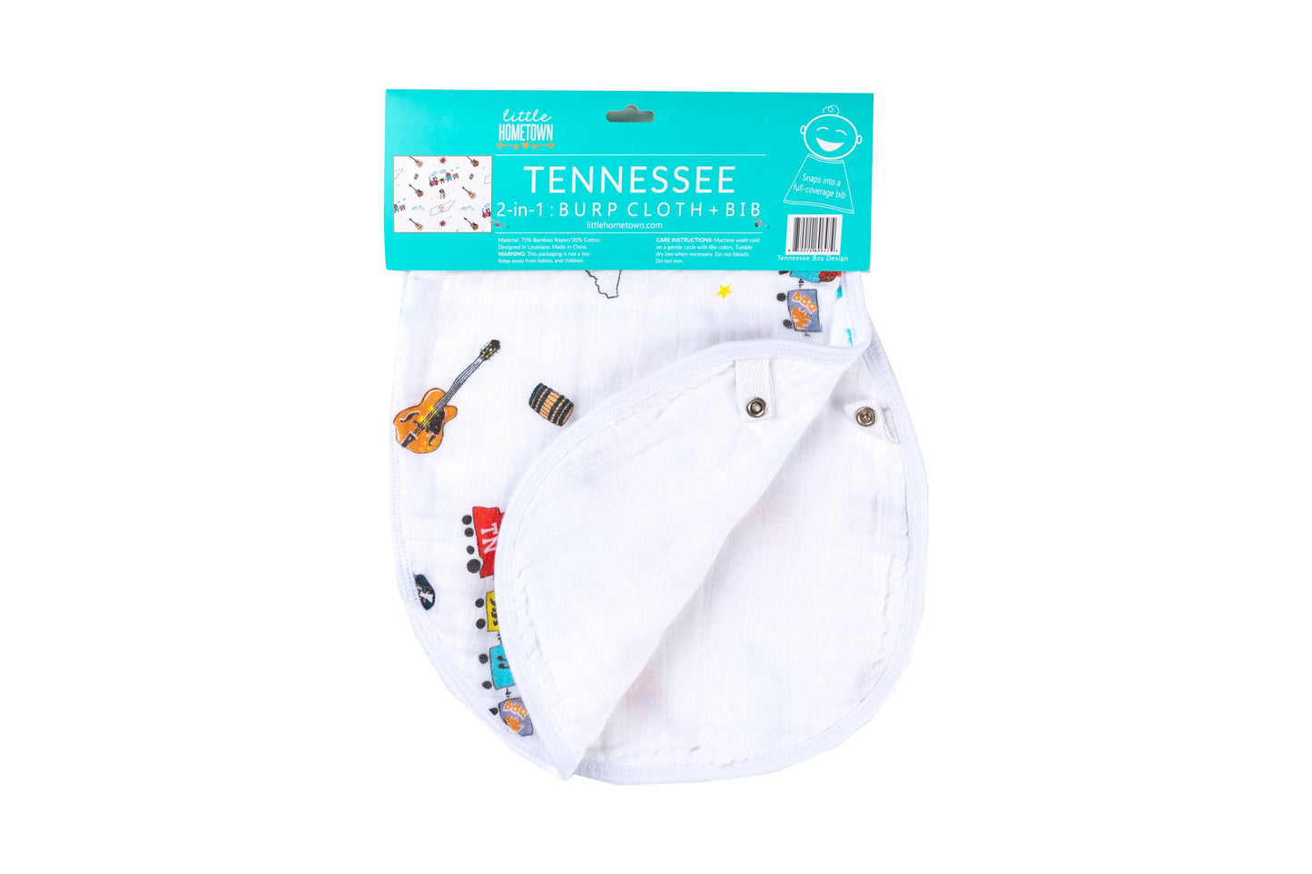 Tennessee Baby 2-in-1 Burp Cloth and Bib