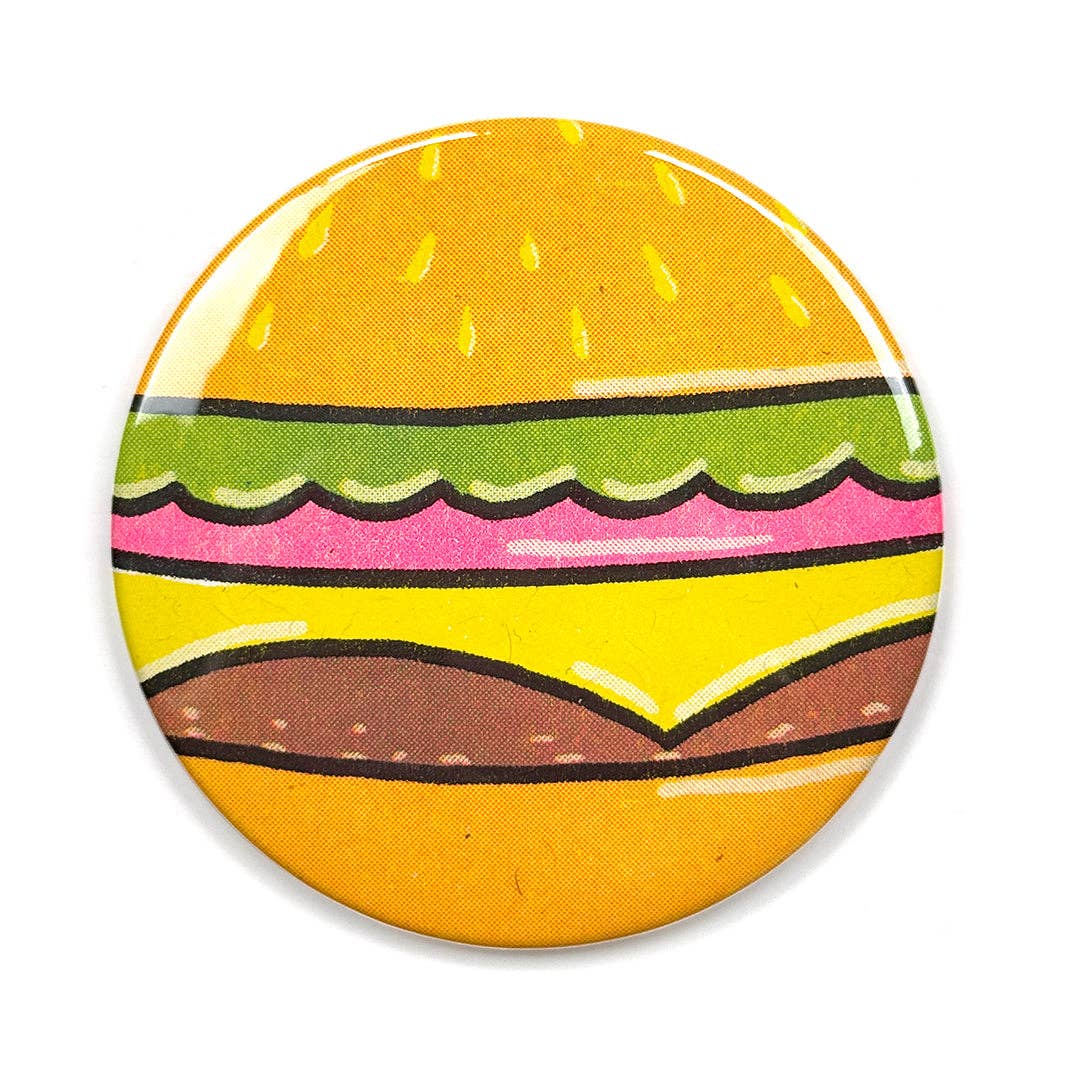Cheeseburger Risograph Pocket Mirror