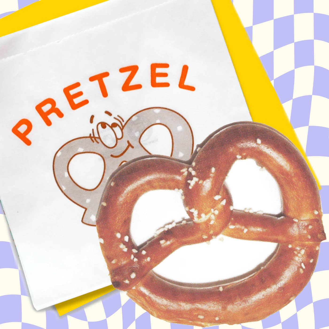 Retro NYC Pretzel Postcard W/Envelope & Concession Bag
