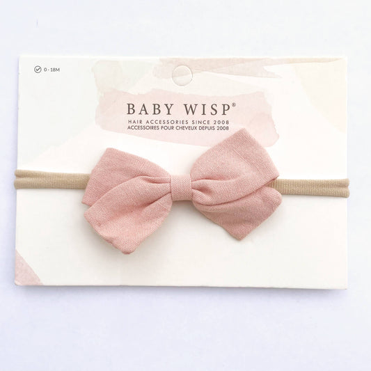 Emma Linen Fabric Bow Soft Headband