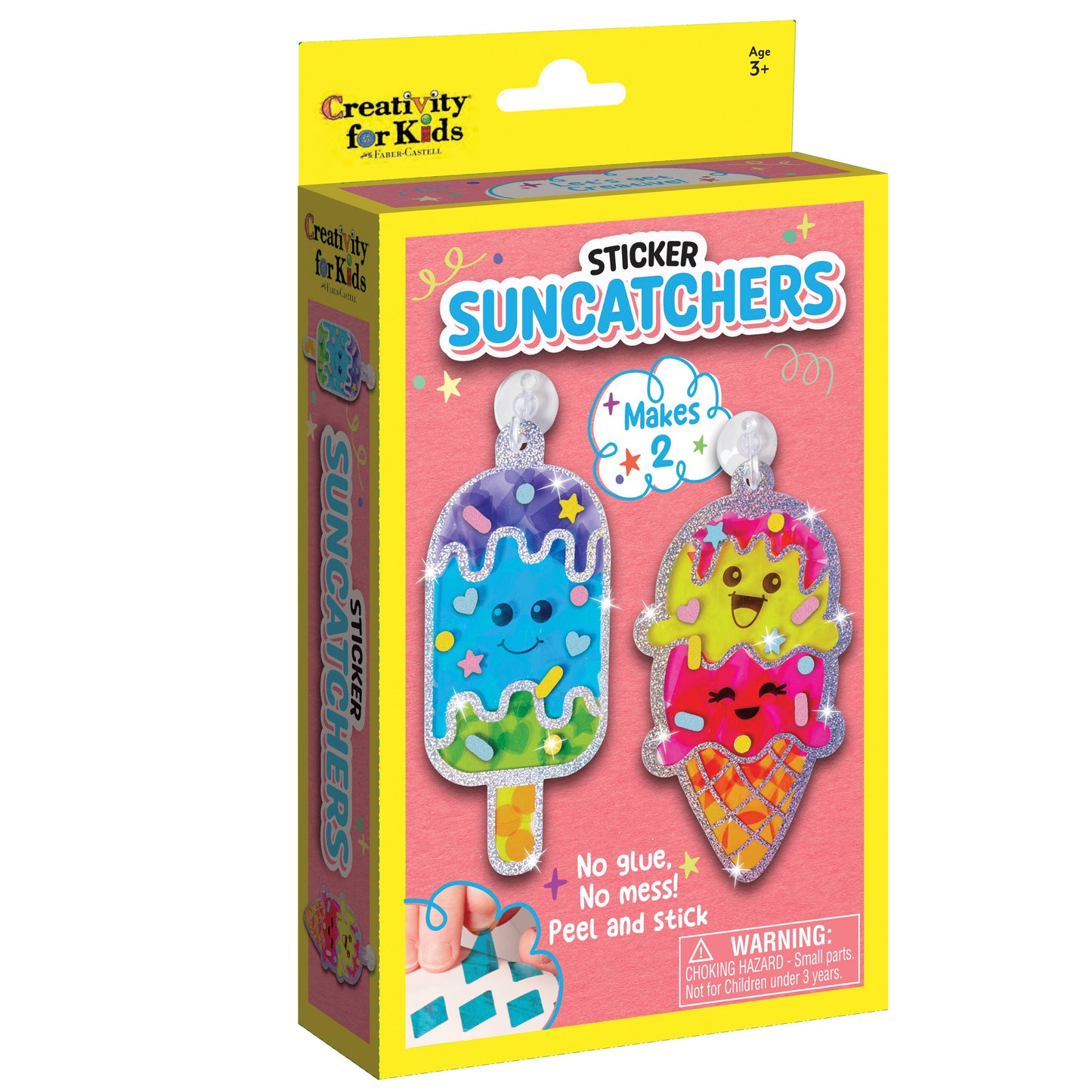Box of Creativity for Kids Sticker Suncatchers with colorful designs on a white background