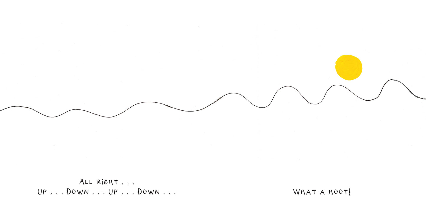 Simplified line drawing of a sun rising over a wavy line with text below.